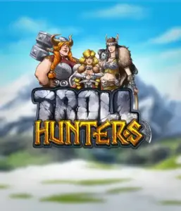 Step into the world of "Troll Hunters," where bold Viking warriors stand ready to take on their foes. The logo shows a pair of Vikings, male and female, armed and ready, with a cold mountainous backdrop. They exude power and determination, reflecting the essence of the game's adventurous theme.