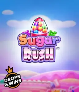 Dive into the colorful world of Sugar Rush by Pragmatic Play, showcasing a vibrant candy dispenser on a fantastic candyland background. This graphic portrays the fun and excitement of the game, enhanced with multicolored candies and enticing typography. Ideal for those with a sweet tooth, promising a delightful gaming experience. 